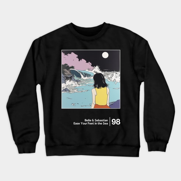 Ease Your Feet in the Sea - Minimal Style Graphic Design Crewneck Sweatshirt by saudade